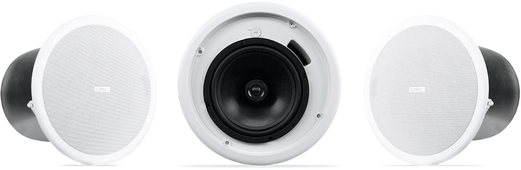 QSC AcousticDesign series loudspeakers white ceiling mount