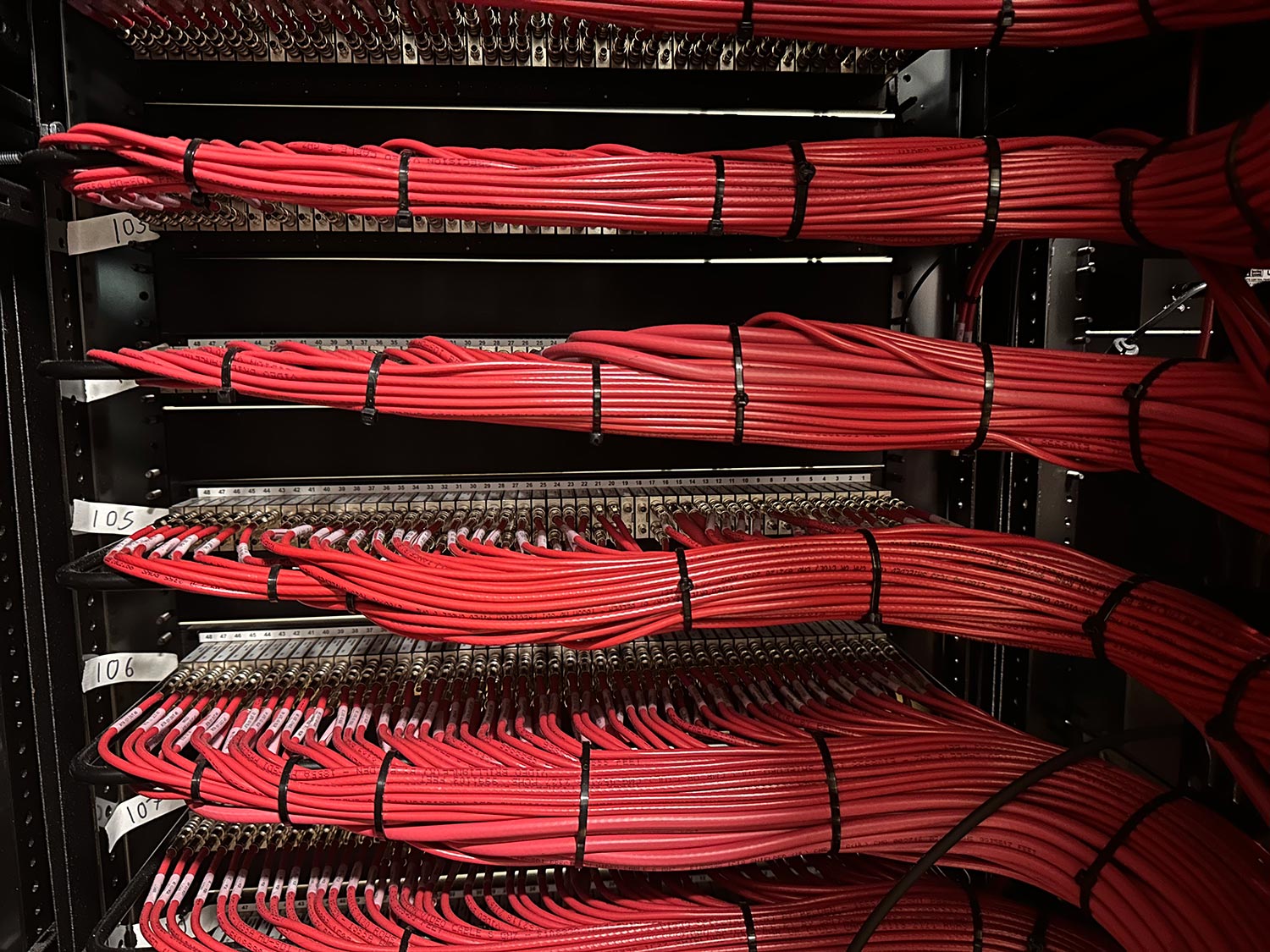 Organized Red Audio Cables 