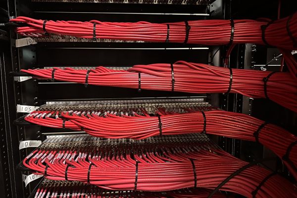 Organized Red Audio Cables 